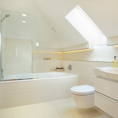 shower screen in new bathroom